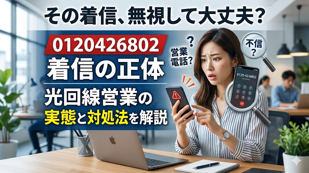 【0120426802】着信の正体と対処法｜光回線営業の実態を解説