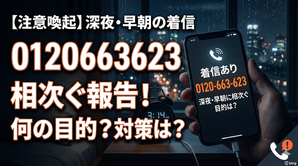 0120663623から深夜・早朝に相次ぐ着信報告！何の目的？