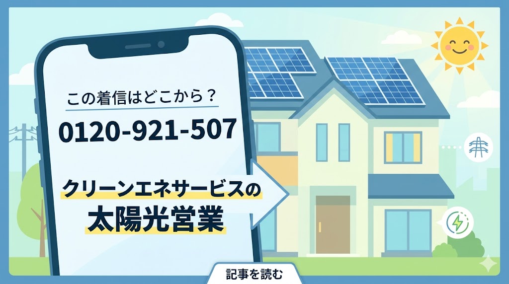 0120921507からの着信は誰？クリーンエネサービスの太陽光営業