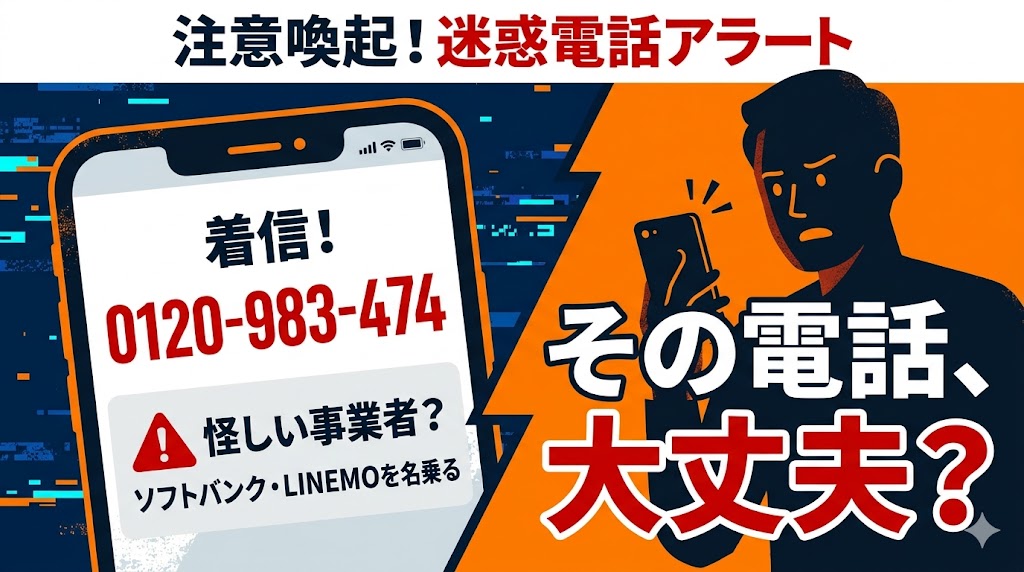 0120983474から着信！正体はソフトバンク・LINEMOを名乗る怪しい事業者