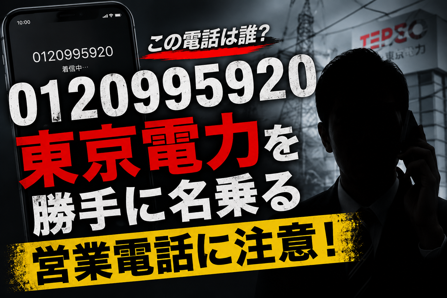 0120995920の電話は誰？正体は東京電力を勝手に名乗る営業電話