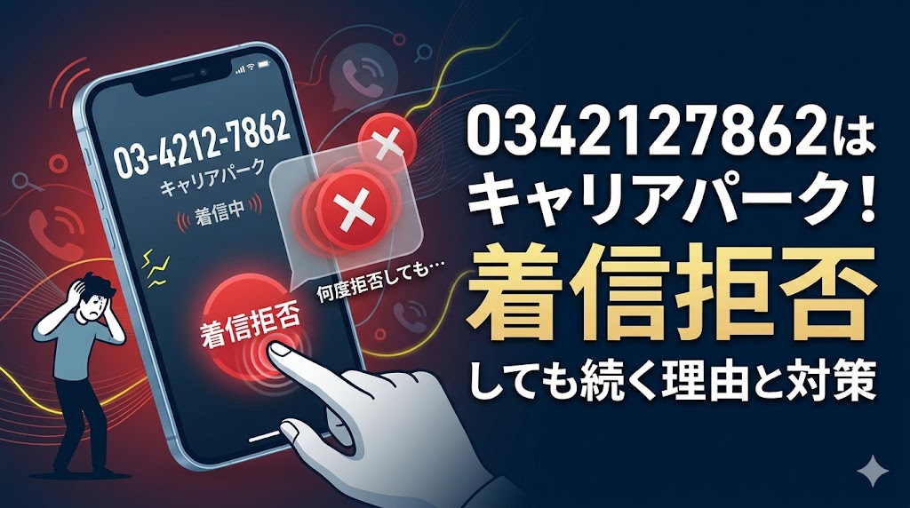 0342127862はキャリアパークからの電話！着信拒否しても続く