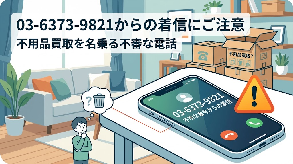 0363739821からの着信 不用品買取を名乗る電話に要注意