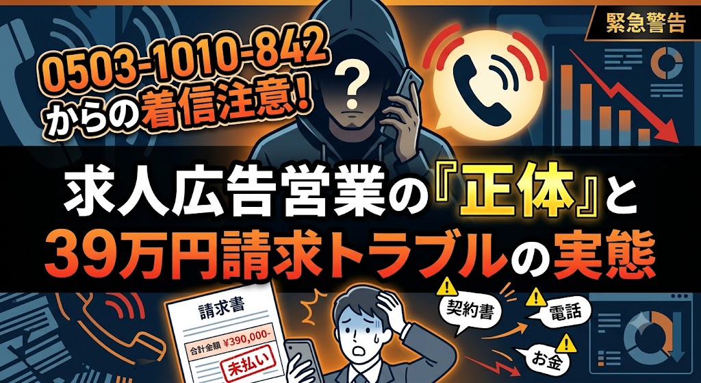 05031010842から着信あり！求人広告営業の正体と39万円請求トラブルの実態