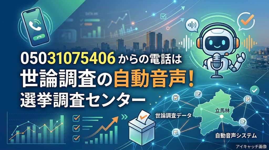 05031075406からの電話は世論調査の自動音声！選挙調査センターを名乗る