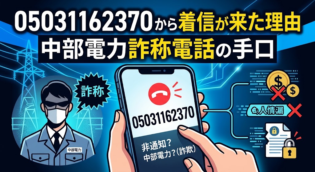 05031162370から着信が来た理由 中部電力詐称電話の手口