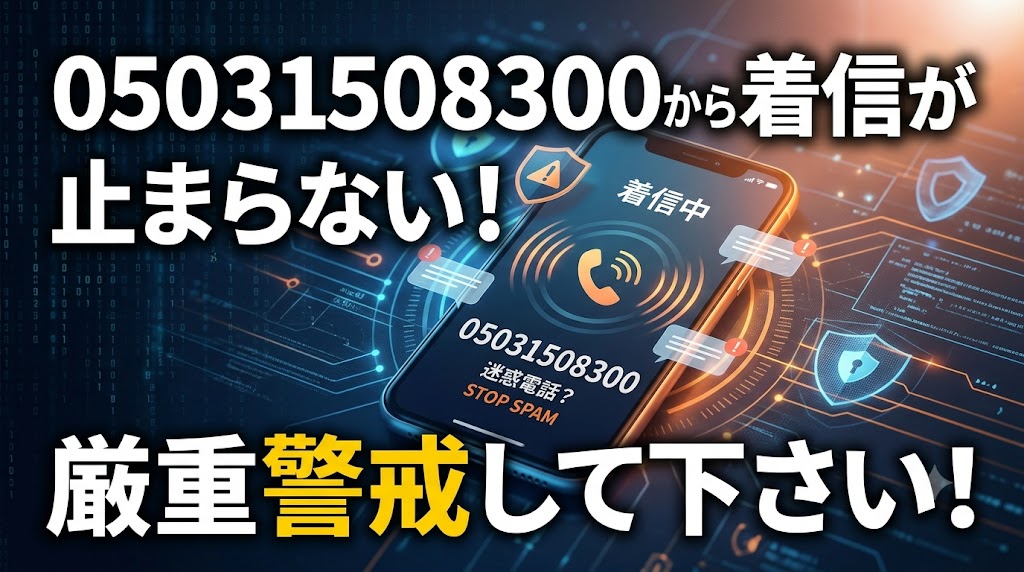 05031508300から着信が止まらない！厳重警戒して下さい！