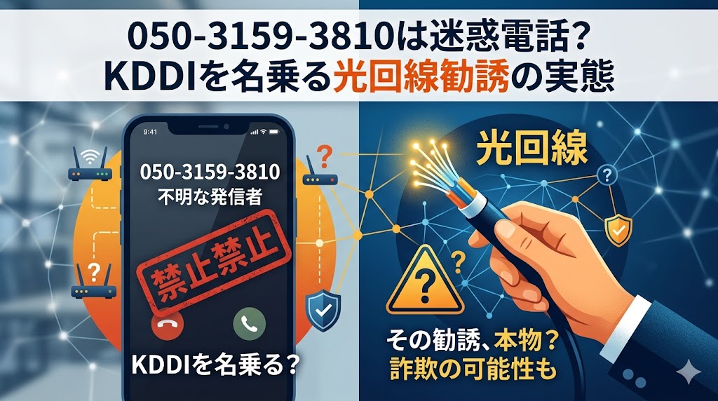 05031593810は誰?KDDIを名乗る光回線勧誘の実態