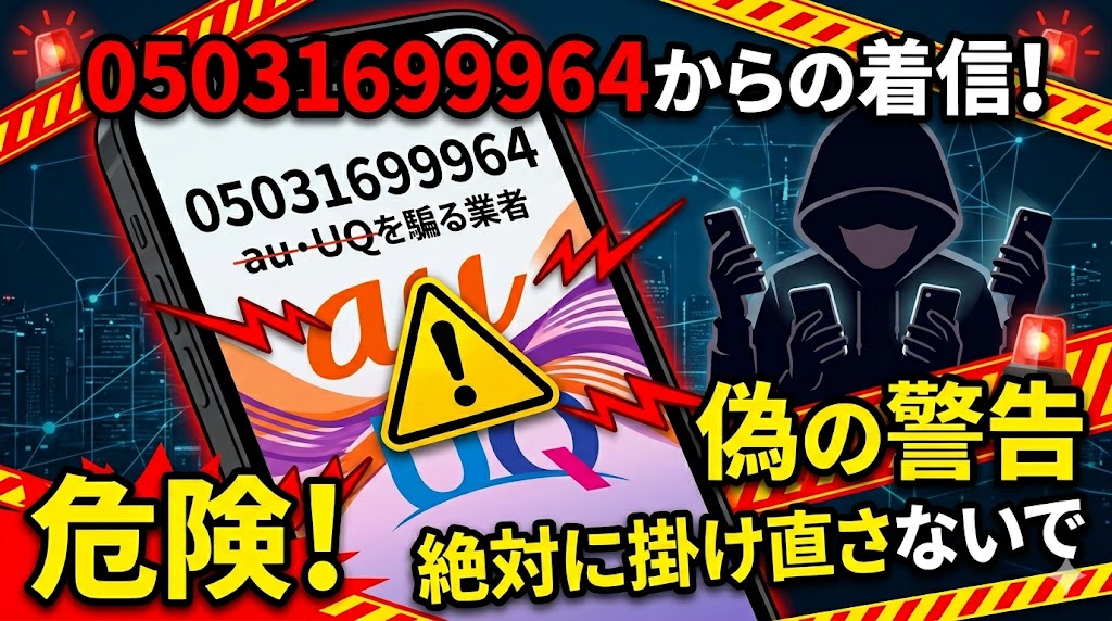 05031699964からの着信！au・UQを騙る業者の危険性