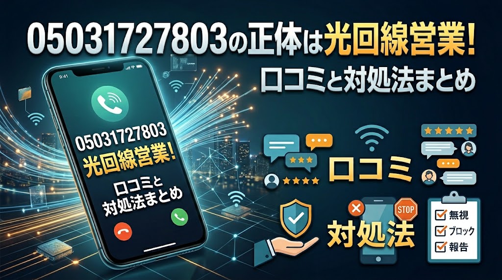 05031727803の正体は光回線営業！口コミと対処法まとめ