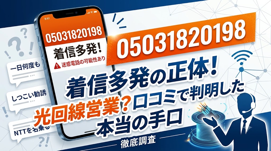 05031820198から着信多発！正体は光回線営業？口コミでわかった本当の手口