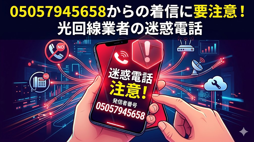 05057945658からの着信に要注意！光回線業者の迷惑電話