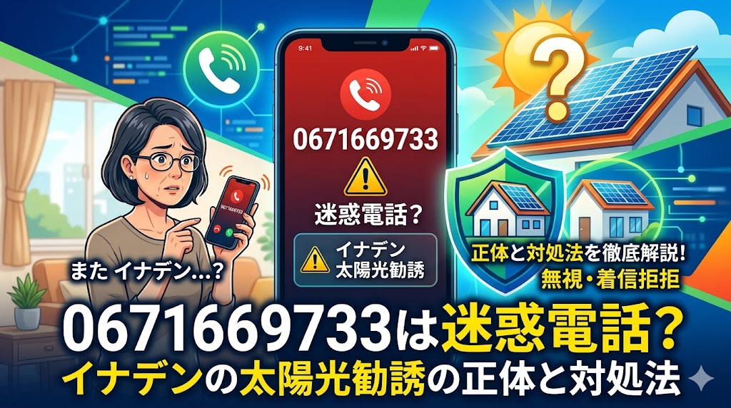 0671669733は迷惑電話？イナデンの太陽光勧誘の正体