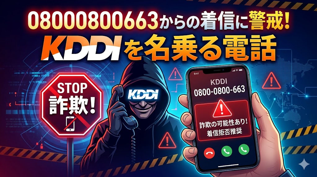 08000800663からの着信に警戒！KDDIを名乗る電話