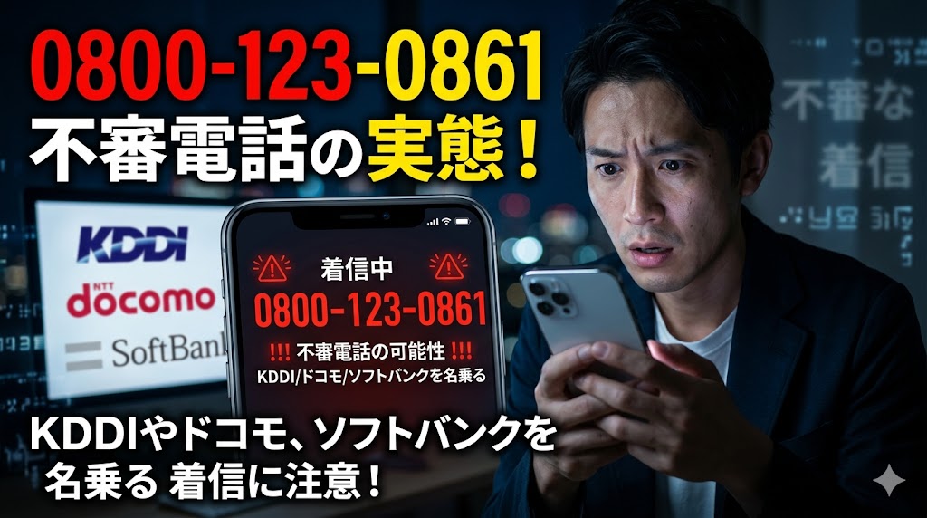 08001230861からの着信 KDDIやドコモやソフトバンクを名乗る不審電話の実態