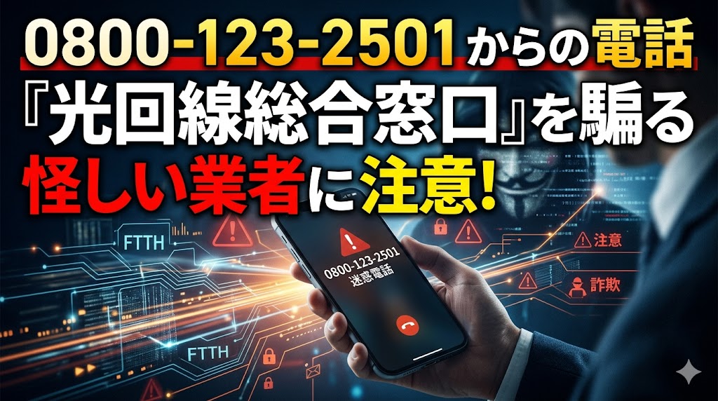 08001232501からの電話は光回線総合窓口を騙る怪しい業者