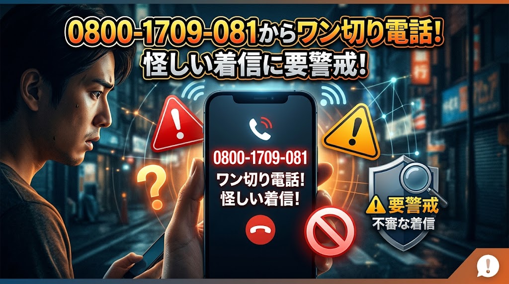 08001709081からワン切り電話！怪しい着信に要警戒！