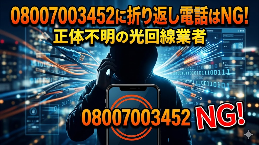 08007003452に折り返し電話はNG！正体不明の光回線業者