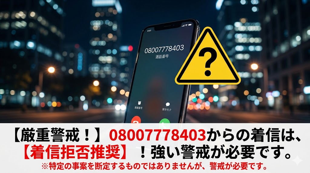 08007778403からの着信は危険
