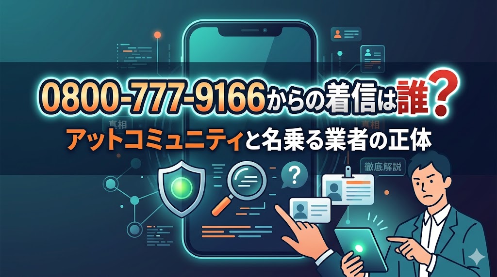 08007779166からの電話は誰？アットコミュニティと名乗る業者の正体