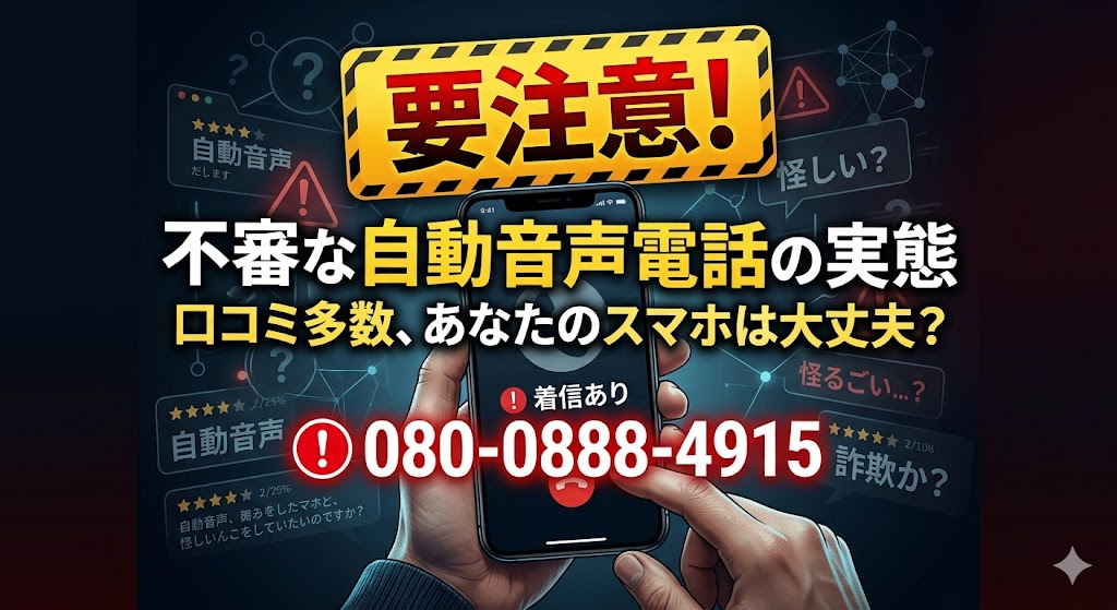 08008884915から着信があった場合は要注意！