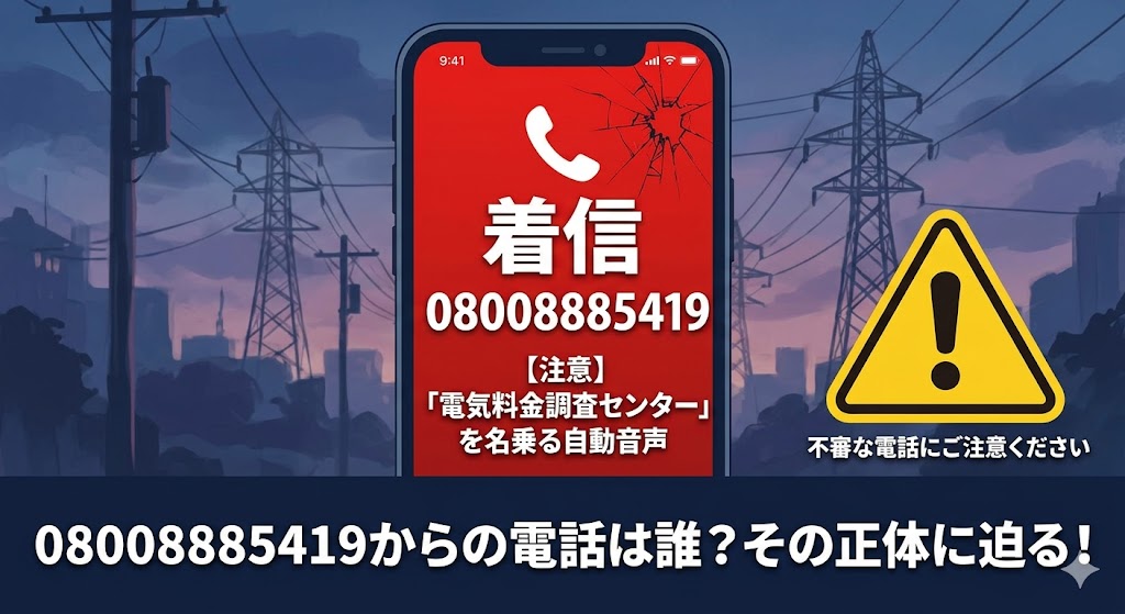 08008885419からの電話は誰？電気料金調査センターを名乗る自動音声の正体
