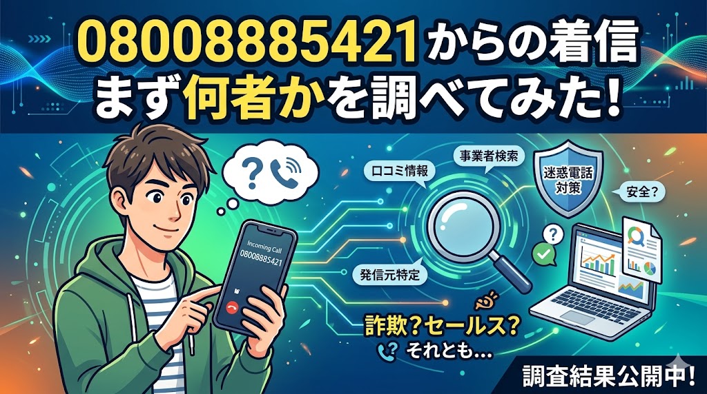 08008885421からの着信は誰かを調べてみた！