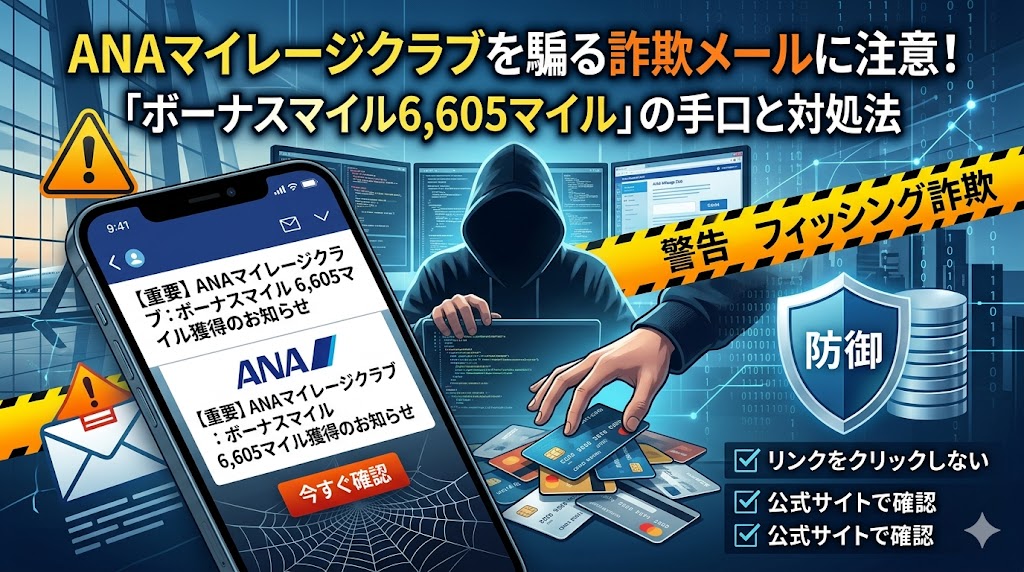 ANAマイレージクラブを騙る詐欺メール