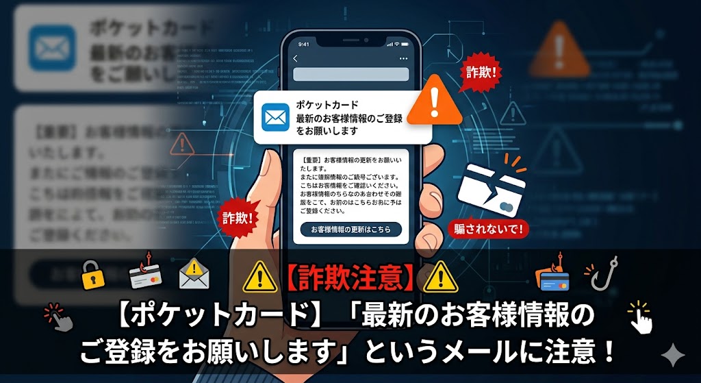 ポケットカード 最新のお客様情報のご登録をお願いします⇒詐欺メール