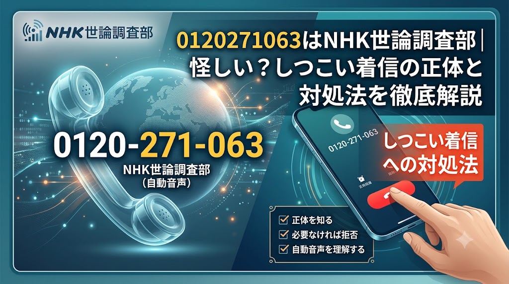 0120271063はNHK世論調査部｜怪しい？しつこい着信の正体と対処法を徹底解説