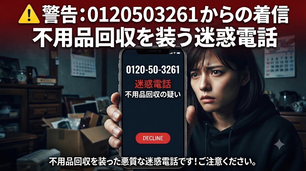0120503261からの着信は危険？不用品回収を装う迷惑電話
