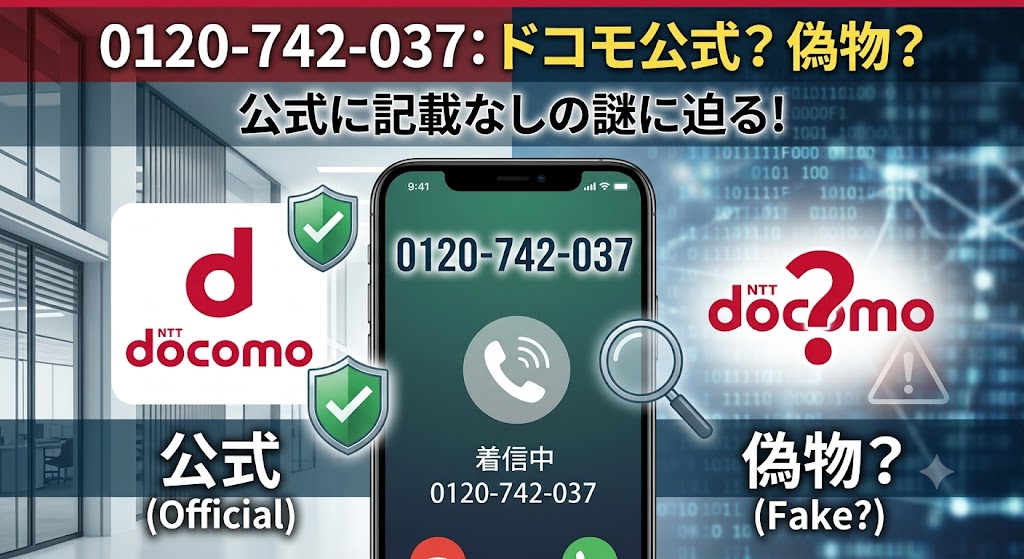 0120742037はドコモ公式？偽docomo？公式に記載なしの謎