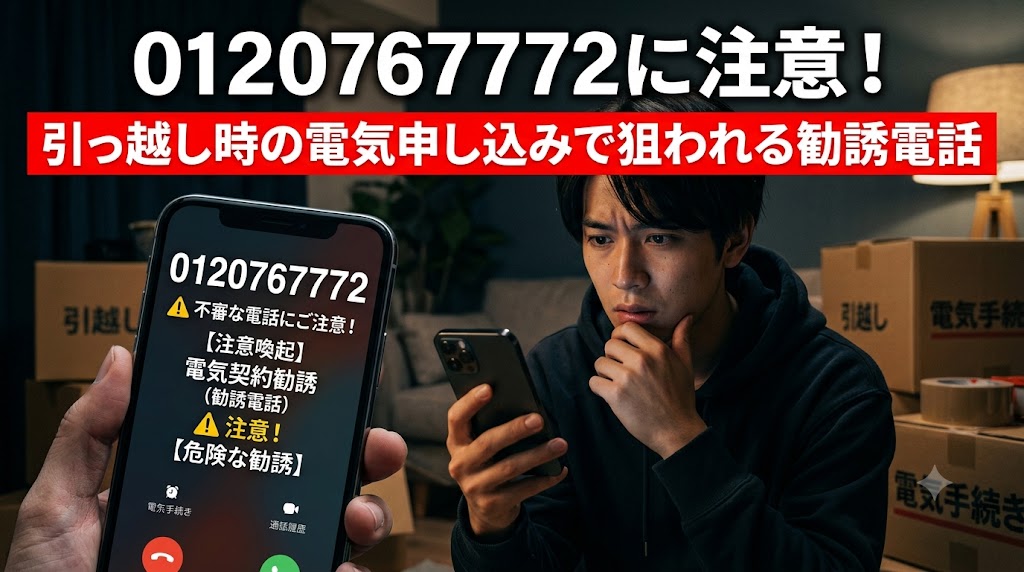 0120767772に注意！引っ越し時の電気申し込みで狙われる勧誘電話