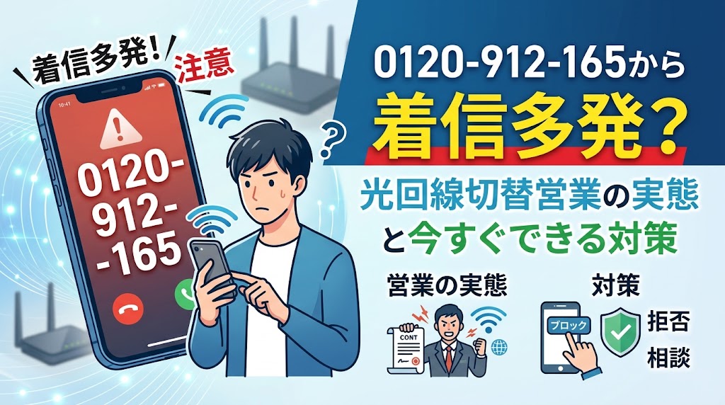 0120912165から着信多発？光回線切替営業の実態と今すぐできる対策