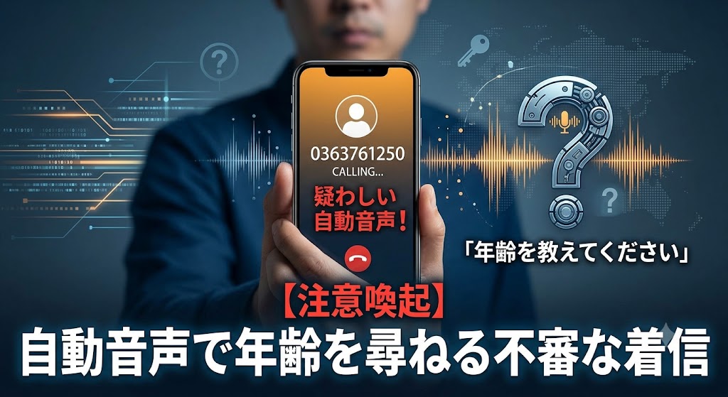 0363761250からの電話は自動音声で年齢を聞いてくる不審な着信