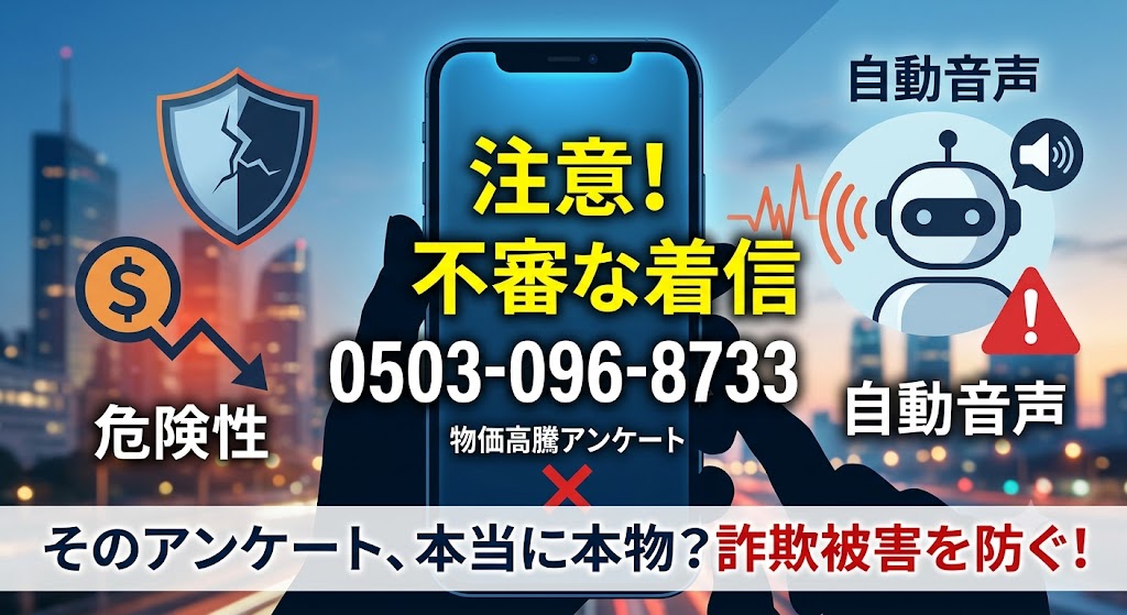 05030968733からの着信の正体は？物価高騰アンケートを装う自動音声の危険性