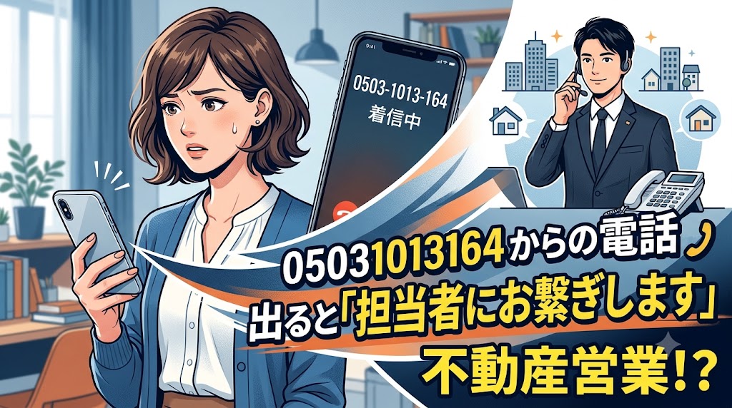 05031013164からの電話に出ると「担当者にお繋ぎします」不動産営業！？
