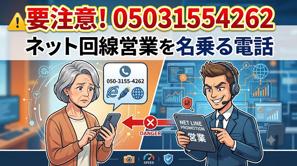 05031554262からの電話は要注意！ネット回線営業を名乗る電話