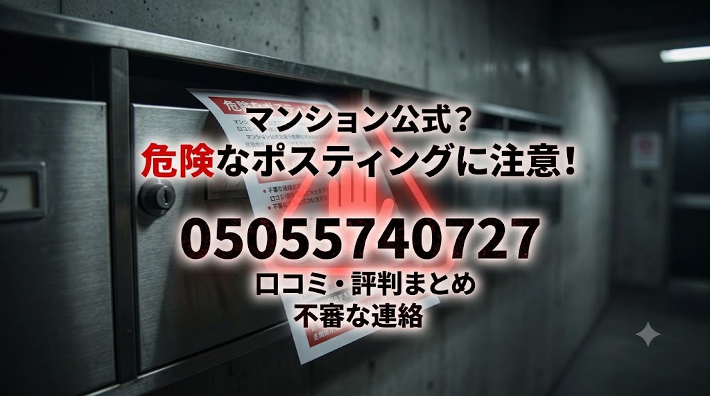 05055740727の口コミ・評判まとめ｜マンション公式を装う危険なポスティング