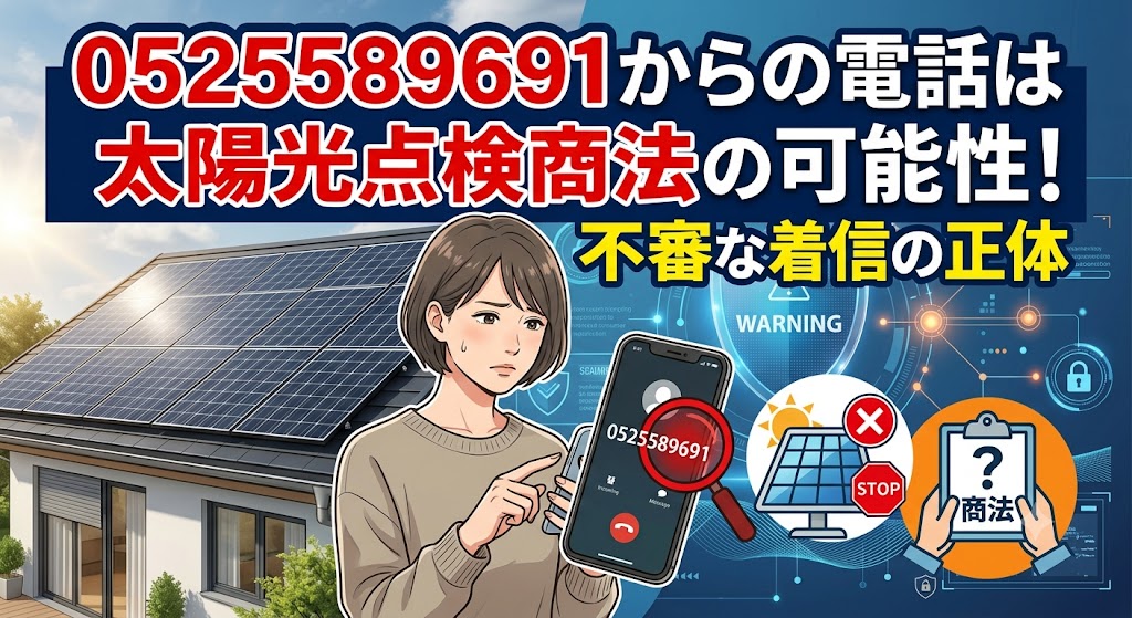 0525589691からの電話は太陽光点検商法の可能性！不審な着信の正体