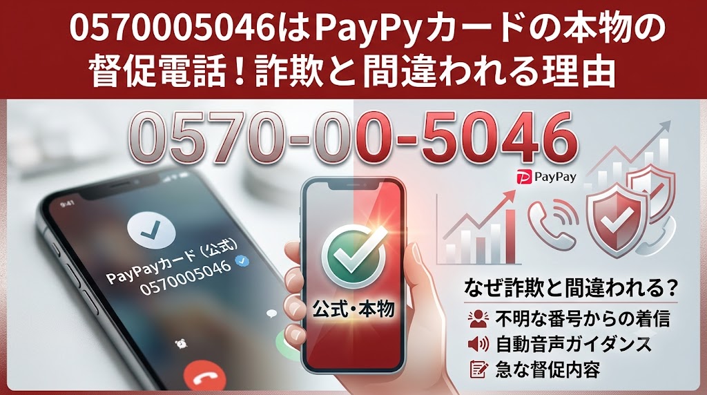 0570005046はPayPayカードの本物の督促電話！詐欺と間違われる理由