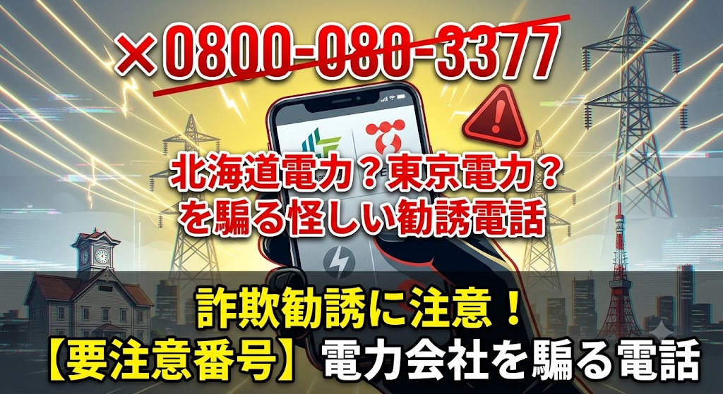 08000803377は北海道電力・東京電力などを騙る勧誘電話