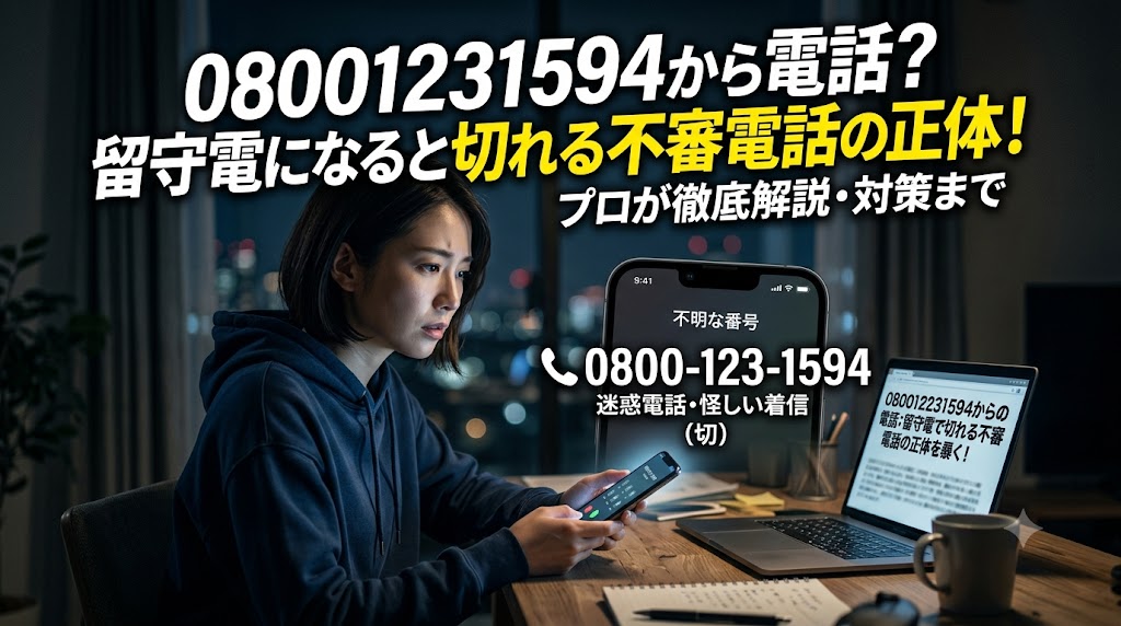 08001231594から電話。留守電になると切れる不審電話の正体