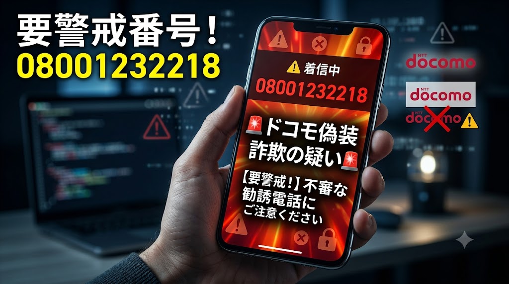 08001232218はドコモ偽装の勧誘電話？要警戒番号です！