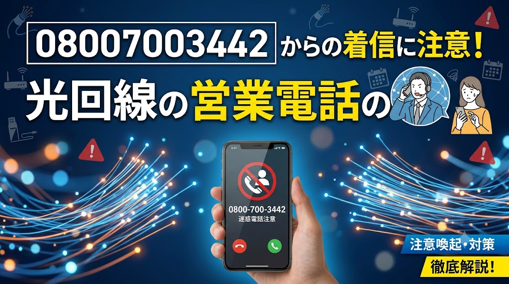 08007003442からの着信に注意！光回線の営業電話の実態