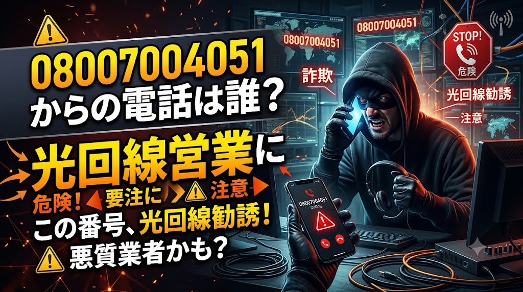08007004051からの電話は誰？光回線営業に要注意！