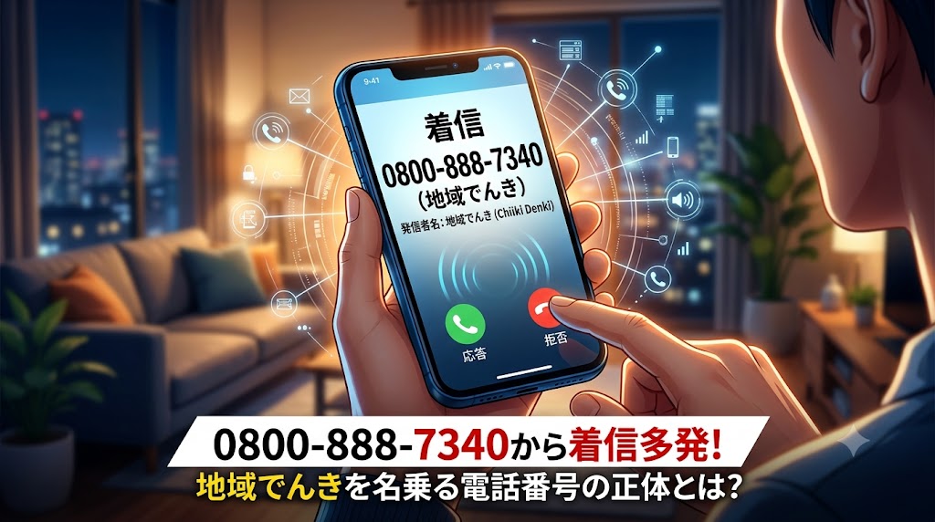 08008887340から着信多発！地域でんきを名乗る電話番号の正体とは
