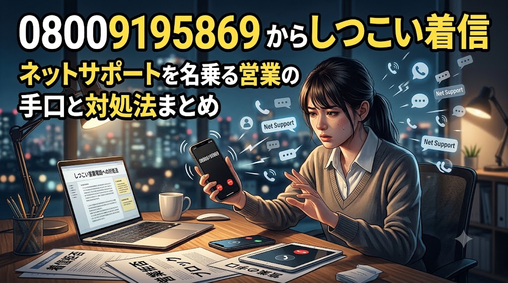 08009195869からしつこい着信｜ネットサポートを名乗る営業の手口と対処法まとめ
