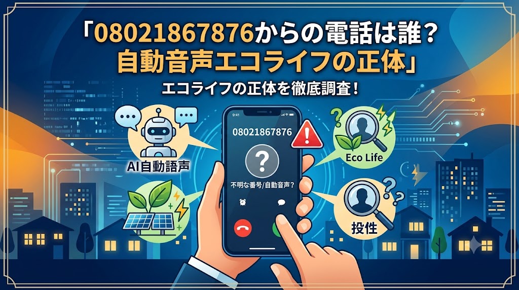08021867876からの電話は誰？自動音声エコライフの正体