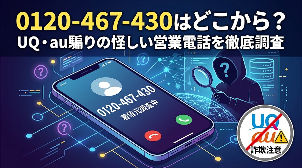 0120467430はどこから？UQ・au騙りの怪しい営業電話を徹底調査